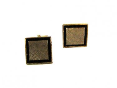 Vintage 1/20 12K Gold Filled Gold Tone Black Cufflinks By DESTINO 6816