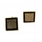 Vintage 1/20 12K Gold Filled Gold Tone Black Cufflinks By DESTINO 6816