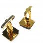 1950's - 1960's Goldtone Red Mid Century Cufflinks by Hickok USA 10315
