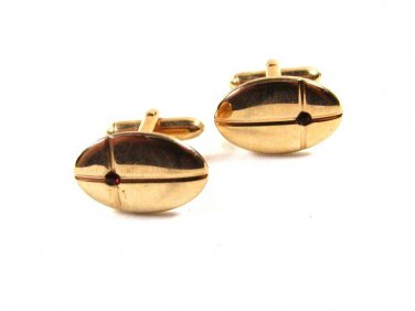 Gold Tone & Red Rhinestone Cufflinks unbranded 12415