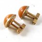 Vintage Gold Tone Yellow Carmel Cufflinks By SWANK 111516