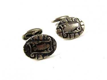 Vintage Silver Tone Monogramable Cufflinks 1917