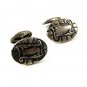 Vintage Silver Tone Monogramable Cufflinks 1917