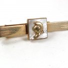 1950's Goldtone & Mother Pearl Greek Warrior Helmet Tie Clasp 31517