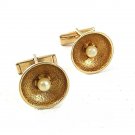 Vintage Goldtone & Faux Pearl Cufflinks By PIONEER 51817