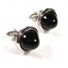 Vintage Silvertone & Black Cufflinks by HICKOK USA 102215