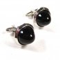 Vintage Silvertone & Black Cufflinks by HICKOK USA 102215
