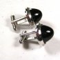 Vintage Silvertone & Black Cufflinks by HICKOK USA 102215