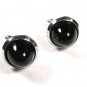 Vintage Silvertone & Black Cufflinks by HICKOK USA 102215