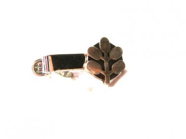 1950's-60's Sterling Silver 5 Leaf Plant Tie Clasp By SIMMONS 5216