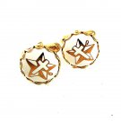 Vintage White Goldtone Cross Star Cufflinks 51817