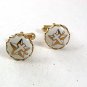 Vintage White Goldtone Cross Star Cufflinks 51817