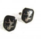 Sterling Silver Lady Dancer Niello Cufflinks Made In Siam 31916