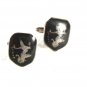 Sterling Silver Lady Dancer Niello Cufflinks Made In Siam 31916