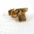 Vintage Goldtone Rotary Phone Tie Clasp By WB 7717