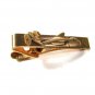 Vintage Goldtone Plane Tie Clasp by WA in Circle. 81215