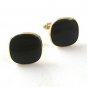 Vintage Goldtone & Black Cufflinks By ANSON 61417