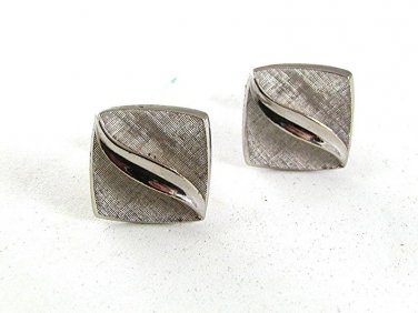 Vintage Silvertone Square Cufflinks 81917