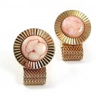 1970'S Goldtone Wrap Around Cufflinks By HICKOK USA 33117