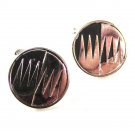 Vintage Silvertone & Black Modernistic Cufflinks By SWANK 42116