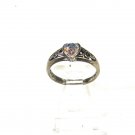 Sterling Silver Heart Rhinestone Ring SZ 6 1/4 by S with an I in Middle 81815