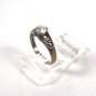 Sterling Silver Heart Rhinestone Ring SZ 6 1/4 by S with an I in Middle 81815