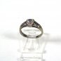 Sterling Silver Heart Rhinestone Ring SZ 6 1/4 by S with an I in Middle 81815