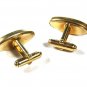 Dressy Gold Tone & Black & Clear Stone Cufflinks Unbranded 111615
