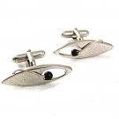 Vintage Silvertone & Black Cufflinks By ANSON 51817