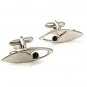Vintage Silvertone & Black Cufflinks By ANSON 51817