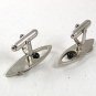 Vintage Silvertone & Black Cufflinks By ANSON 51817