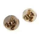 Vintage Goldtone & White Keystone Cop Cufflinks Unbranded 31816