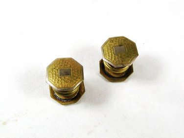 Art Deco Snap Brassy Tone Cufflinks bY H.A.A. & CO. FLEXCO 72116