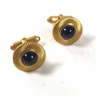 Vintage Gold Tone & Blue Cufflinks Unbranded 61716
