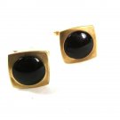 Vintage Gold Tone Red Square Cufflinks By HICKOK USA 51716