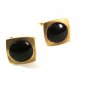 Vintage Gold Tone Red Square Cufflinks By HICKOK USA 51716