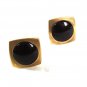 Vintage Gold Tone Red Square Cufflinks By HICKOK USA 51716