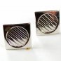 Vintage Silvertone Circle In Square Cufflinks By SWANK 42116