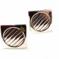 Vintage Silvertone Circle In Square Cufflinks By SWANK 42116