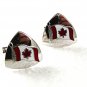 Vintage Silvertone Red Canadian Maple Leaf Flag Cufflinks 62017