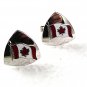 Vintage Silvertone Red Canadian Maple Leaf Flag Cufflinks 62017