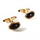 Small Vintage Gold Tone & Red Cufflinks By KREMENTZ PATENTED 52016