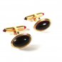 Small Vintage Gold Tone & Red Cufflinks By KREMENTZ PATENTED 52016