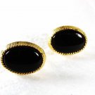 Goldtone & Black Very Dressy Cufflinks Made In U.S.A. 31916