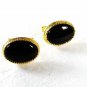 Goldtone & Black Very Dressy Cufflinks Made In U.S.A. 31916