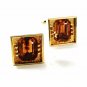 Vintage Goldtone & Topaz Rhinestone Cufflinks Unbranded 42116
