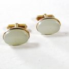 Vintage Gold Tone & White Cufflinks By SWANK 52016