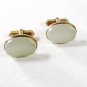 Vintage Gold Tone & White Cufflinks By SWANK 52016
