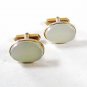 Vintage Gold Tone & White Cufflinks By SWANK 52016
