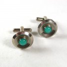 Vintage Silver Tone & Blue Cufflinks Unbranded 52016